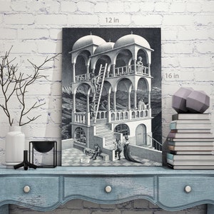 M.c. escher belvedere canvas wall art picture print image 3