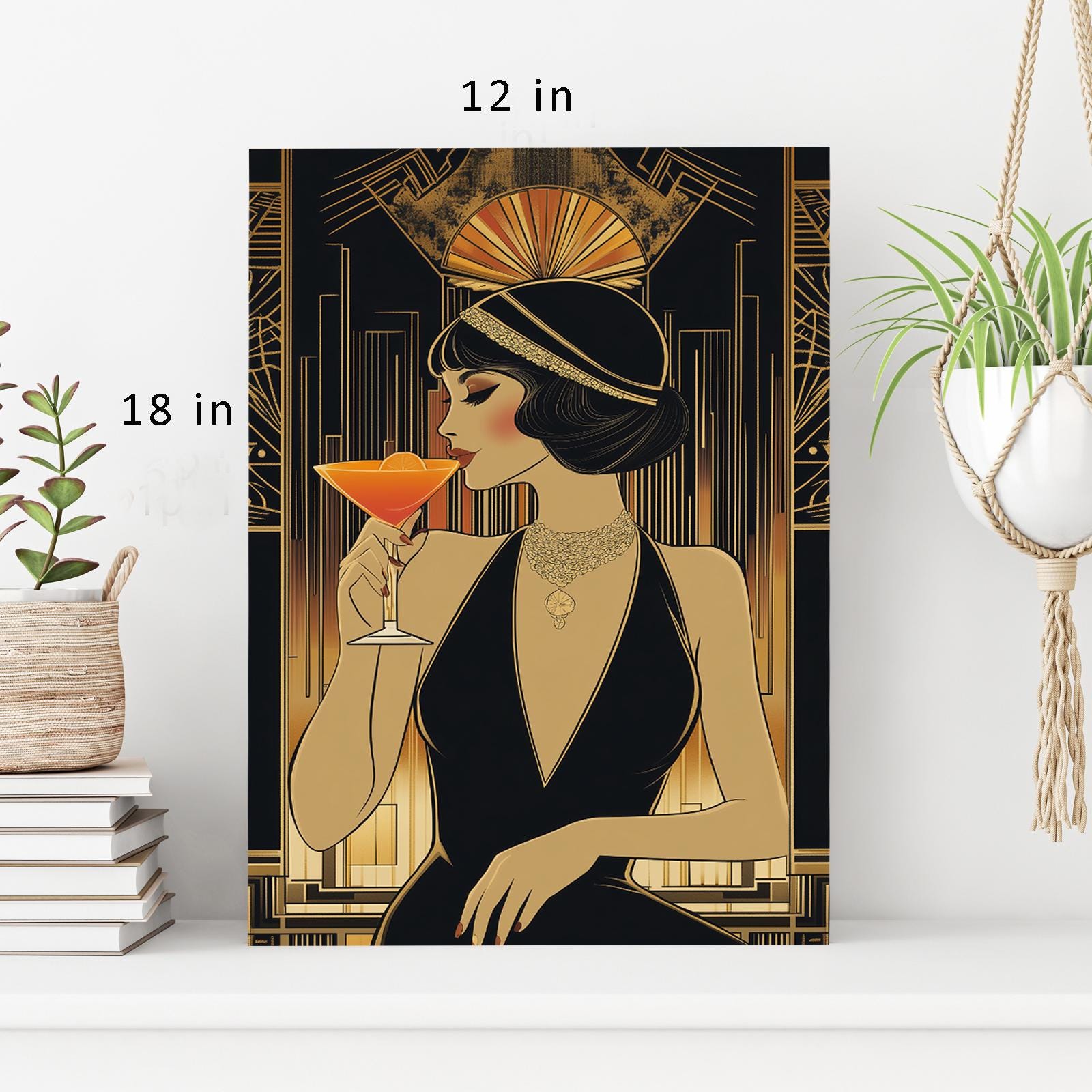 Vintage Art Deco Ladies Canvas Print | Glamorous Night Out Wall Art ...