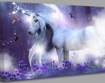 Purple unicorn magic canvas  canvas wall art picture print jan160072