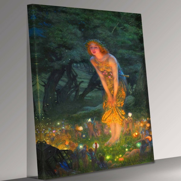 Edward robert hughes midsummer eve canvas wall art picture print