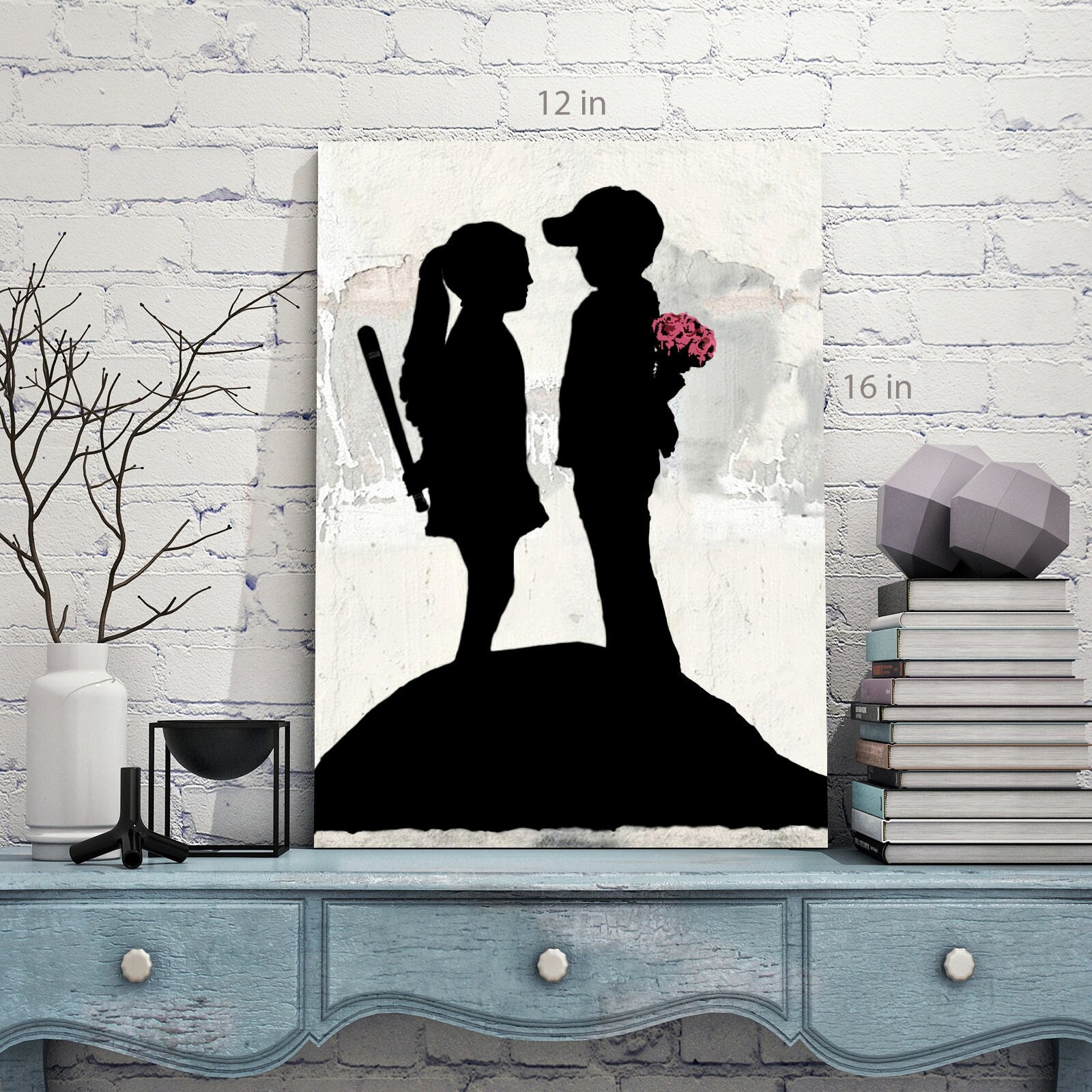 Banksy Boy Meets Girl Canvas Wall Art Picture Print - Etsy