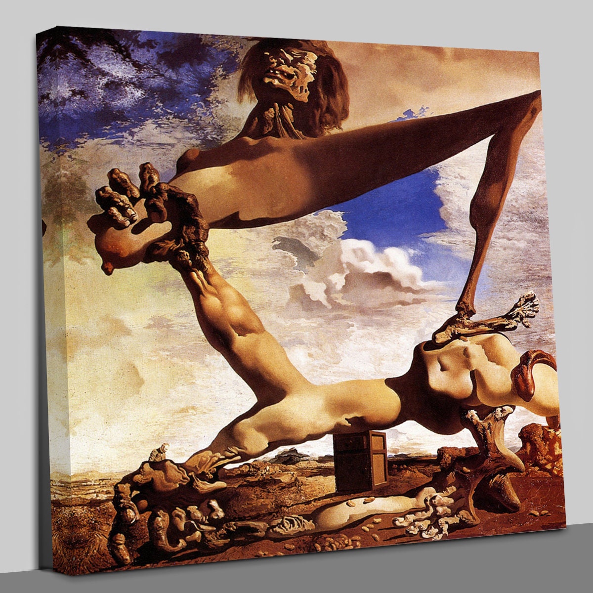 Salvador Dalí soft construction with boiled beans Canvas Wall Art Ready To Hang