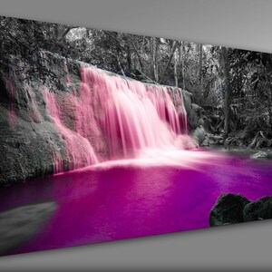 Deep Forest Waterfall in Kanchanaburi Panoramic Canvas Wall Art Picture ...