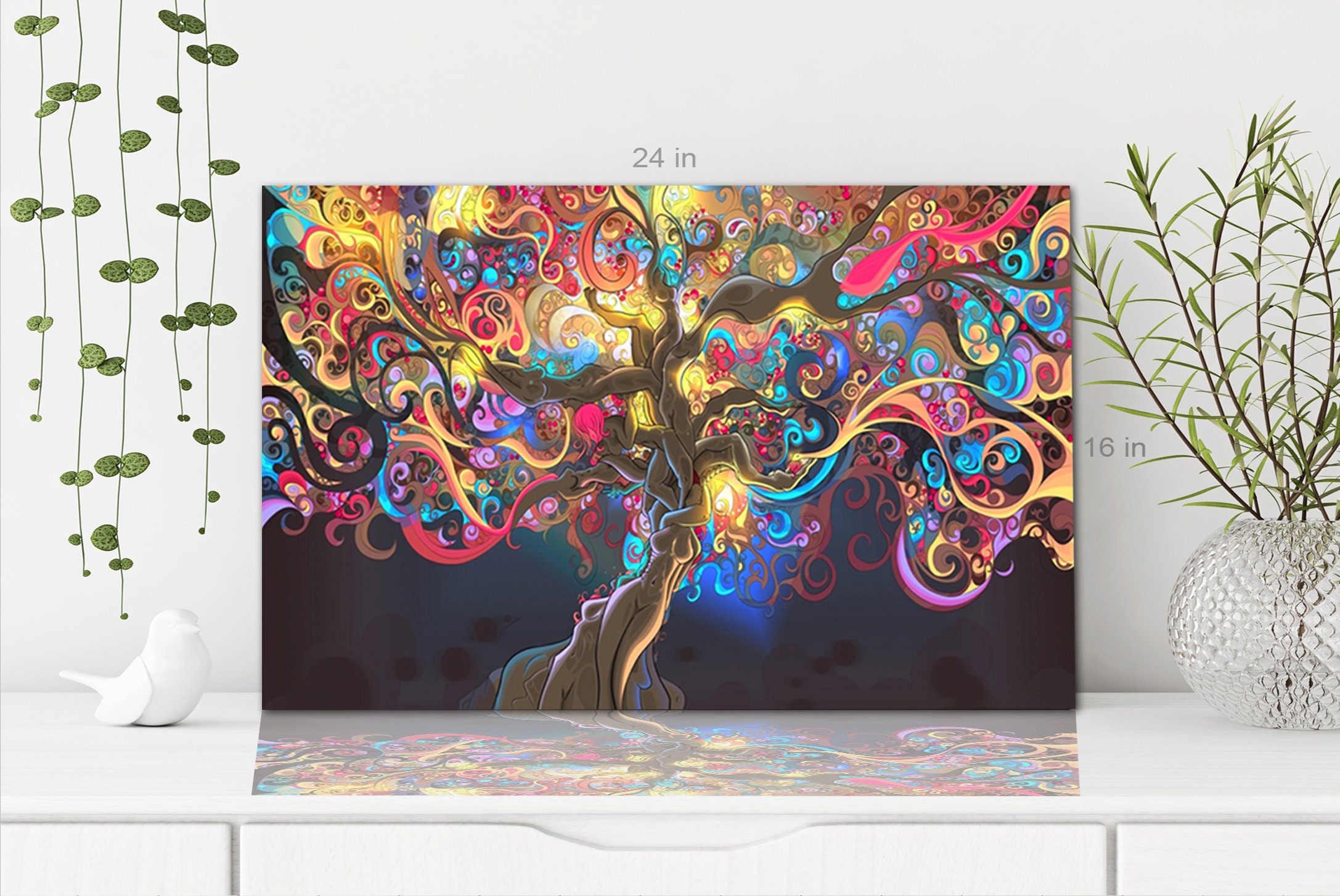 Psychedelic Trippy Art Tree Canvas Wall Art Picture Print - Etsy UK