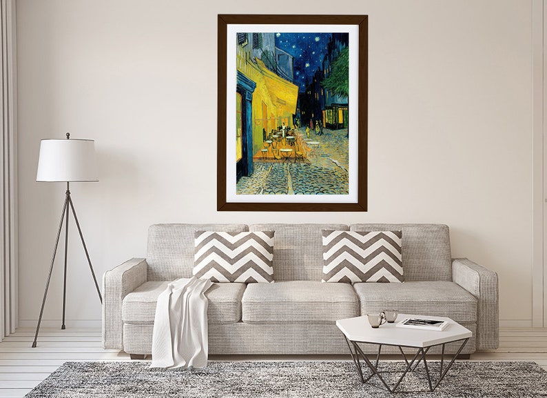 Van Gogh Cafe Terrace at Night Framed Print Wall Art Picture A1 A2 A3 Size image 6