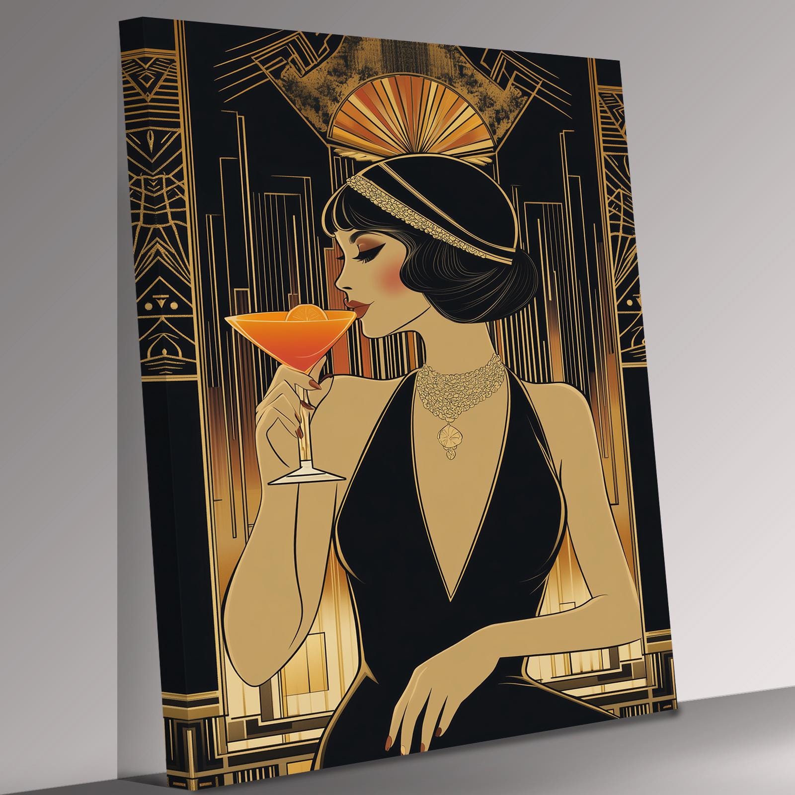 Vintage Art Deco Ladies Canvas Print | Glamorous Night Out Wall Art ...