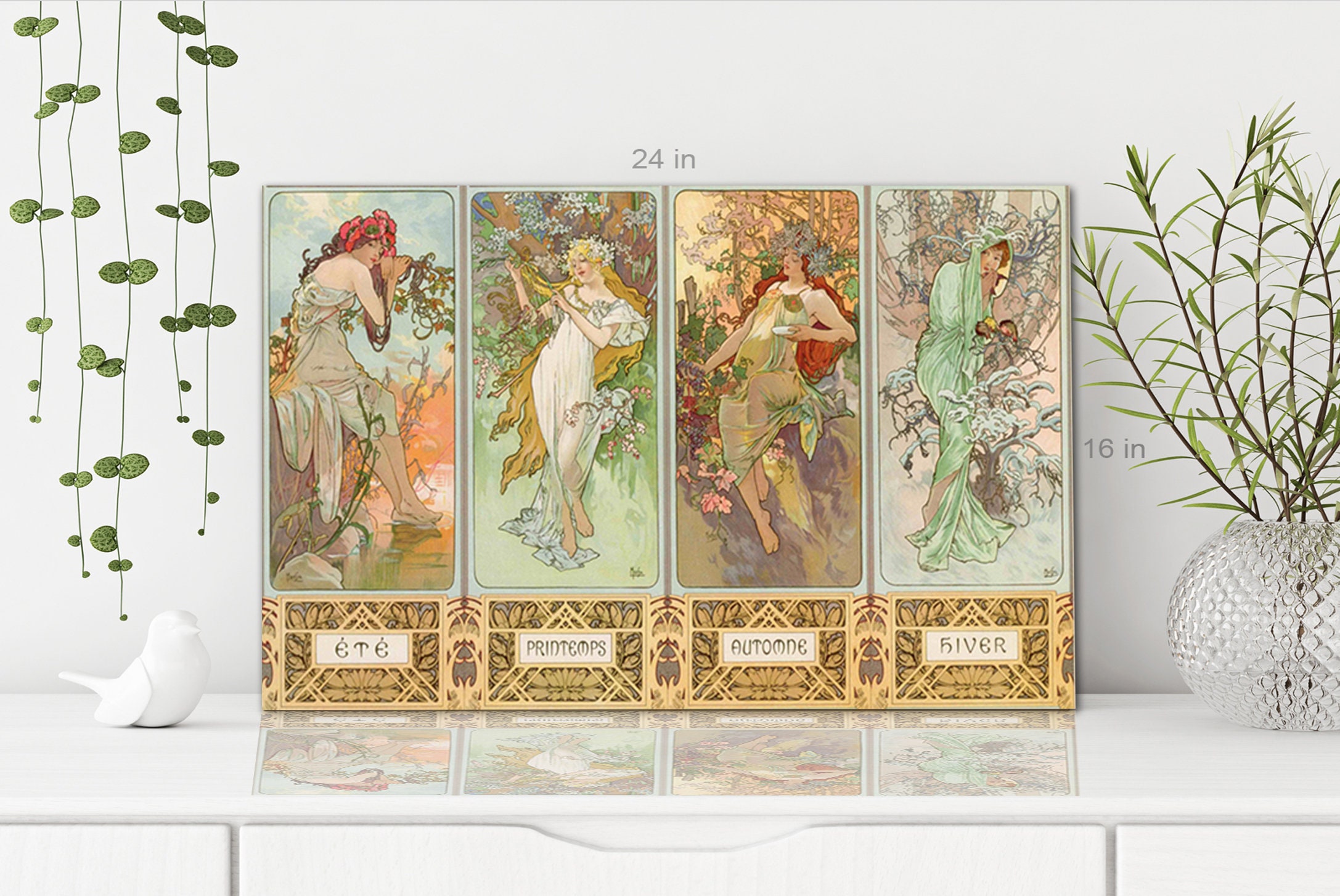 Alphonse Mucha the Four Seasons Canvas Wall Art Picture Print - Etsy UK