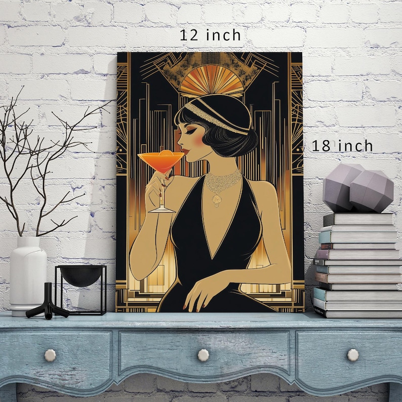 Vintage Art Deco Ladies Canvas Print | Glamorous Night Out Wall Art ...