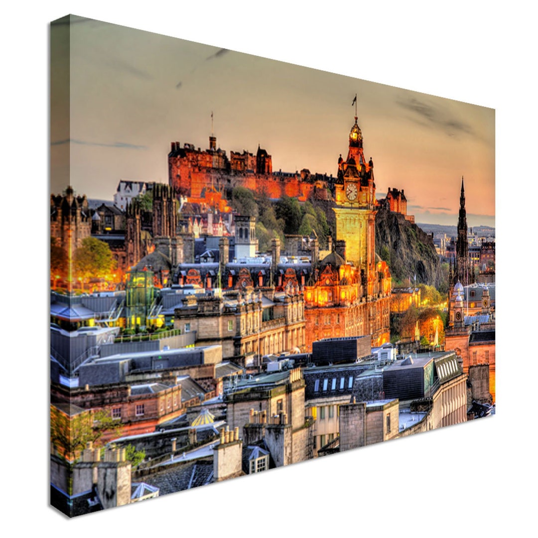 Edinburgh Castle Sunset Canvas Wall Art Picture Print - Etsy UK