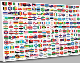 Flags of the world Canvas Art Canvas Wall Art Picture Print