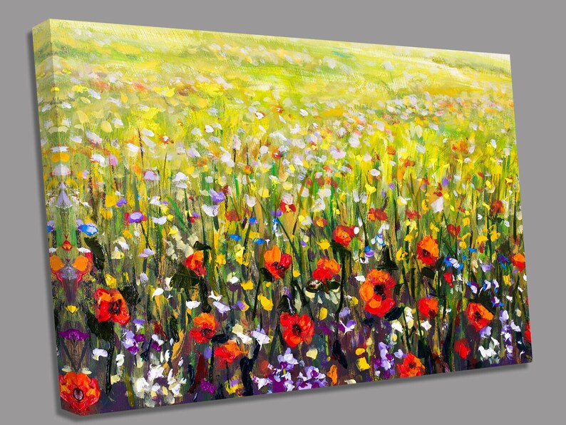 Wild Flowers Colour Canvas Wall Art Picture Print | Etsy