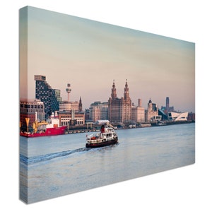 Iconic liverpool skyline 40x20inches canvas wall art picture print aug140037