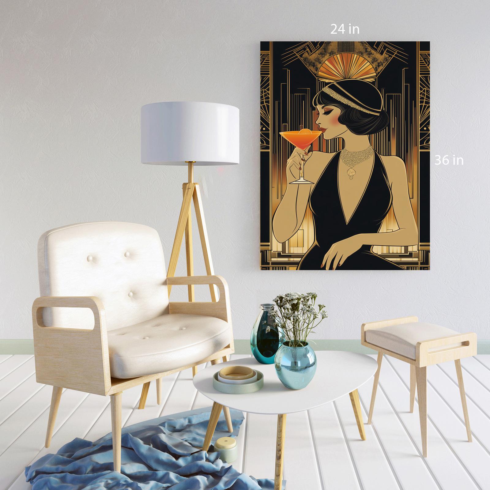 Vintage Art Deco Ladies Canvas Print | Glamorous Night Out Wall Art ...