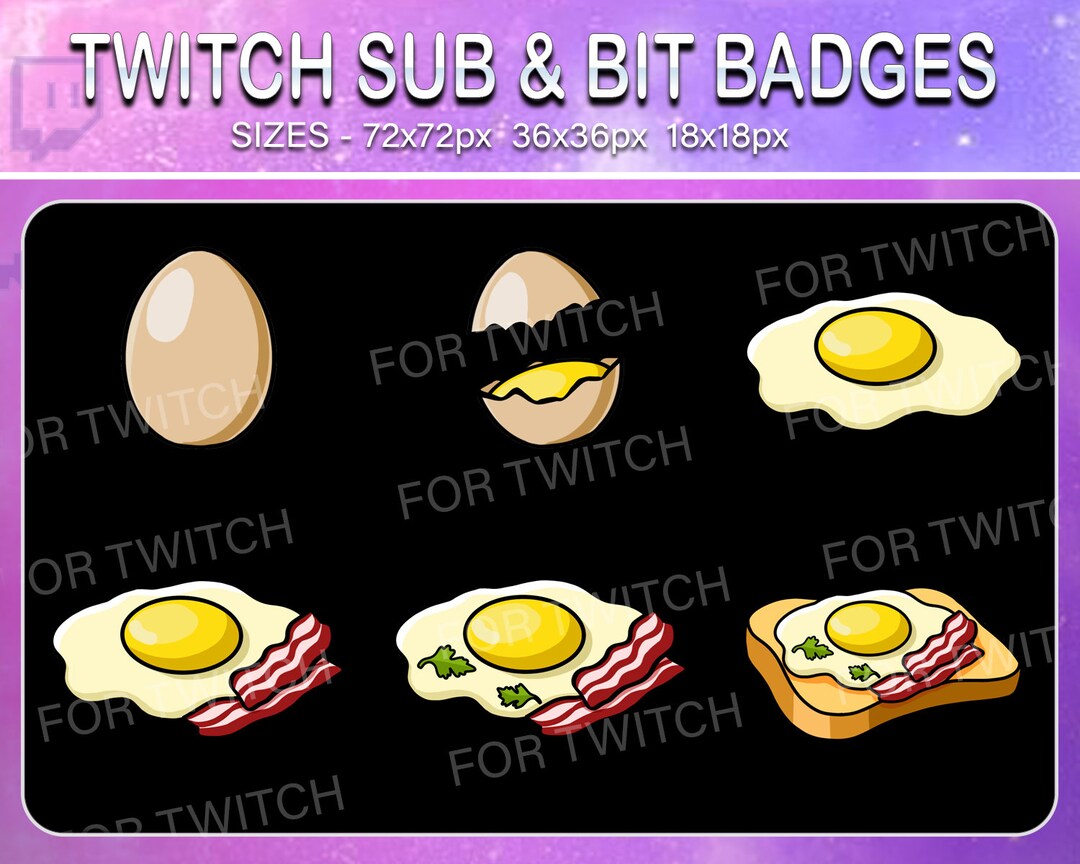 Eggs Twitch Sub Badges Subscribers Sub Bit Loyalty Badges Etsy