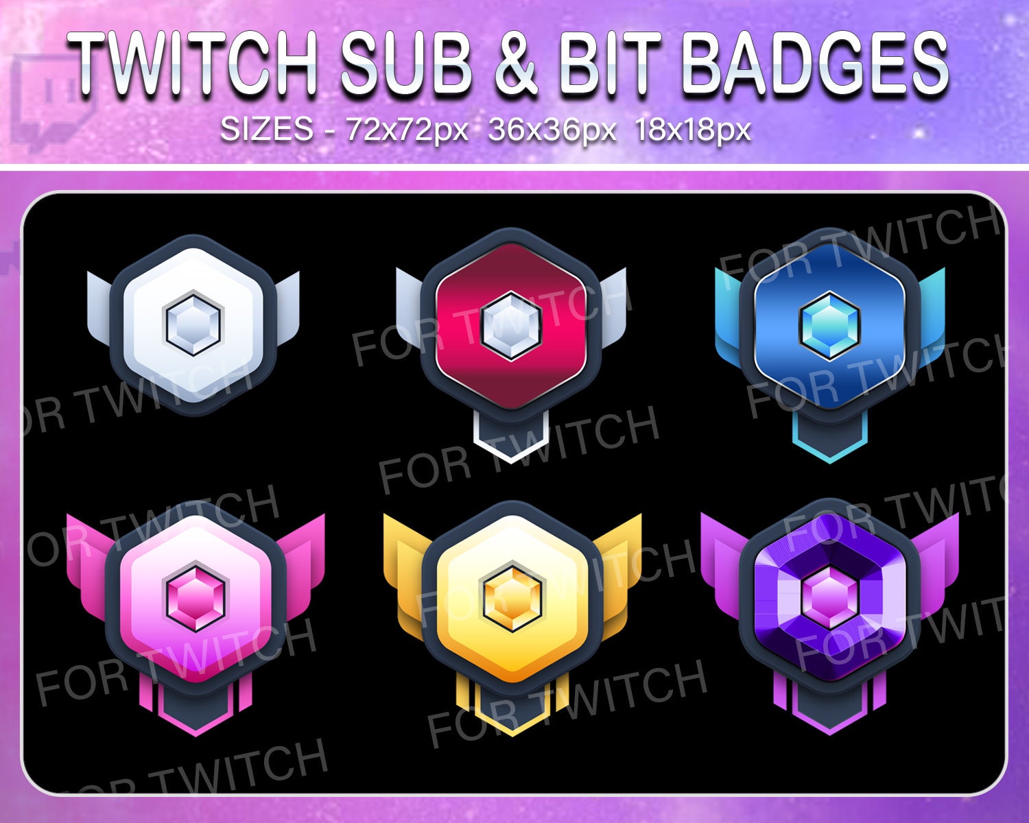 Rank Twitch Sub Badges Subscribers Sub Bit Loyalty Badges Etsy
