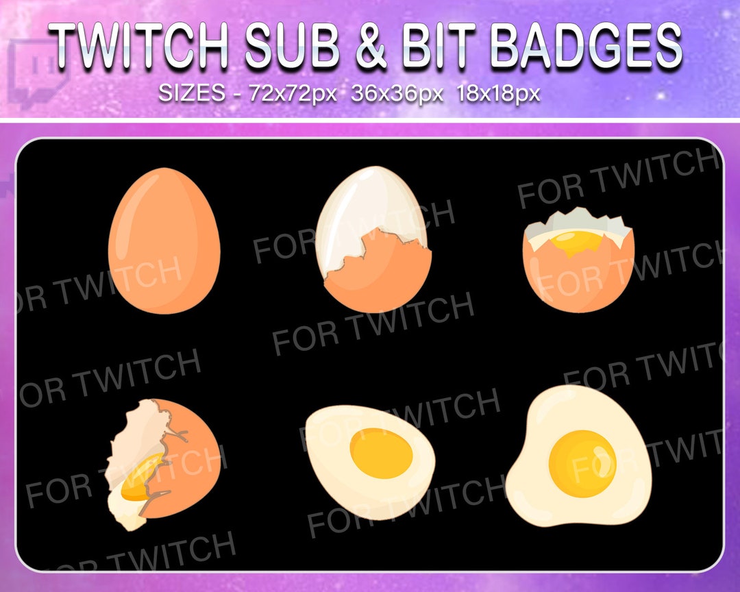 Eggs Twitch Sub Badges Subscribers Sub Bit Loyalty Badges Etsy