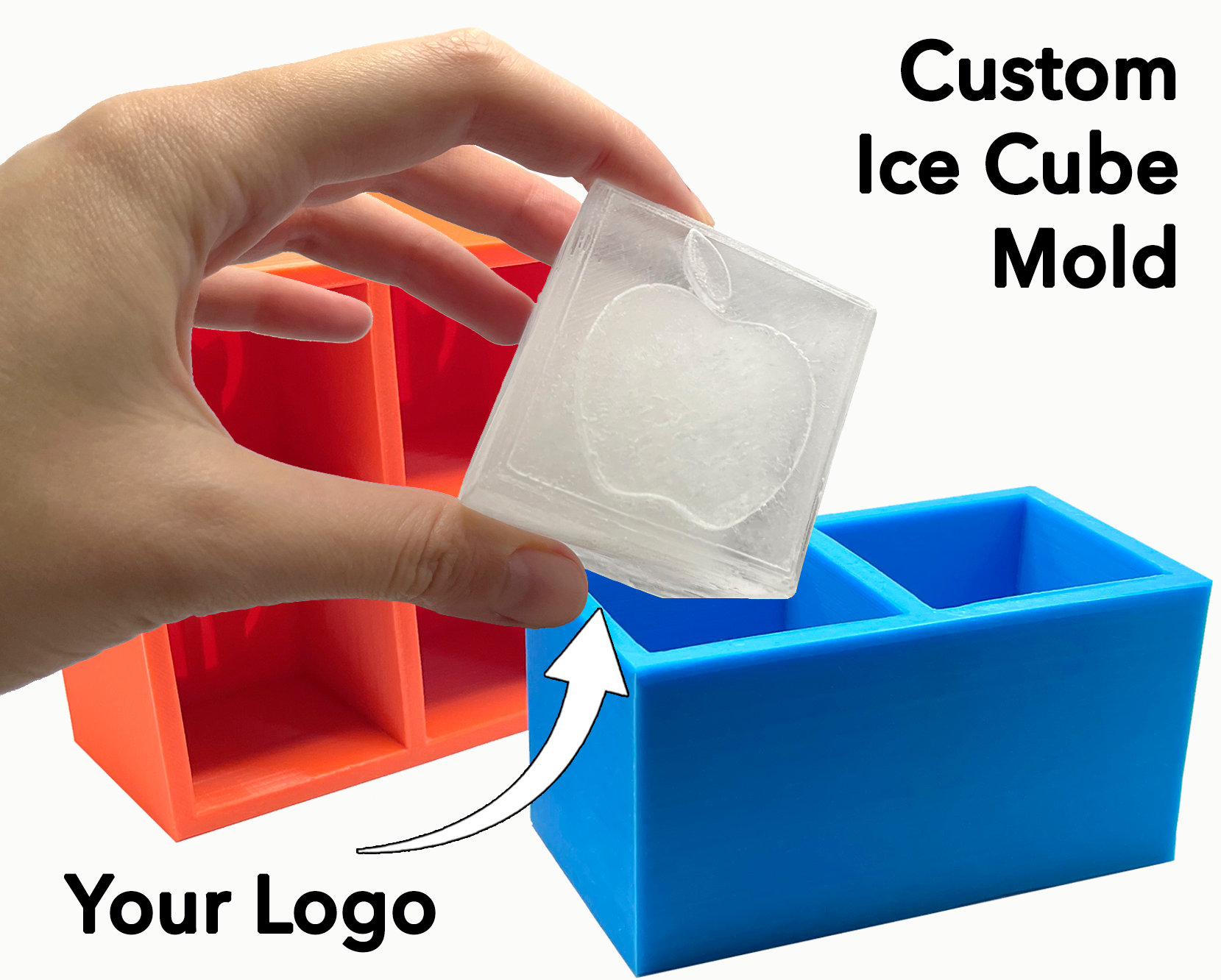 Custom Logo/graphic Ice Cube Tray, Personalized Silicone Ice Mold