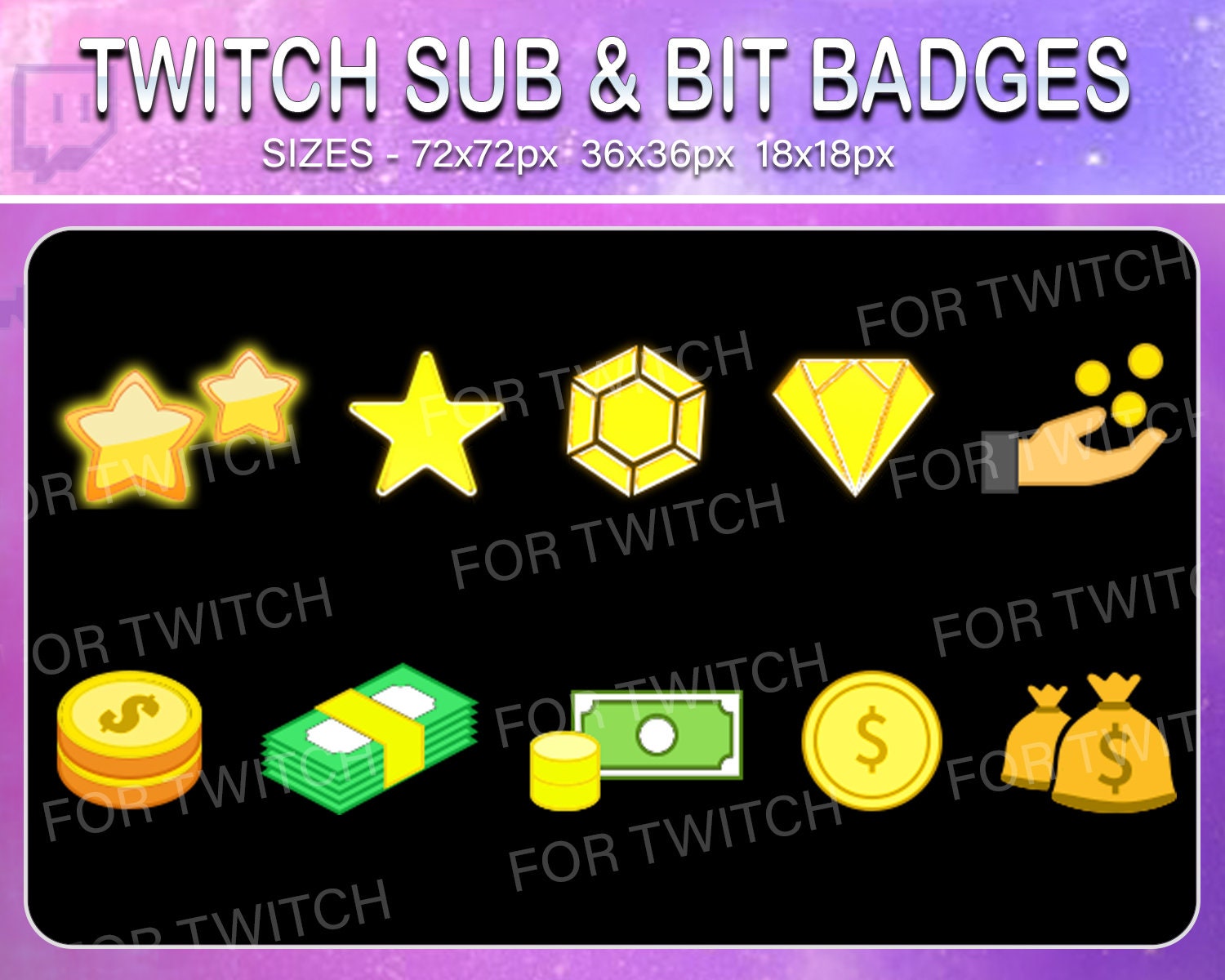 Twitch Money Bit Badges Pack Subscribers Twitch Cheer Chat Etsy