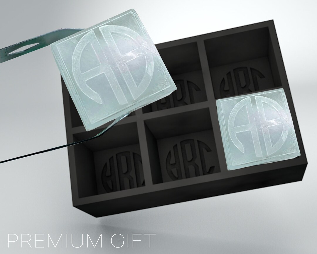 Personalized Silicone Ice Cube Mold Tray With Monogram or Text Initials