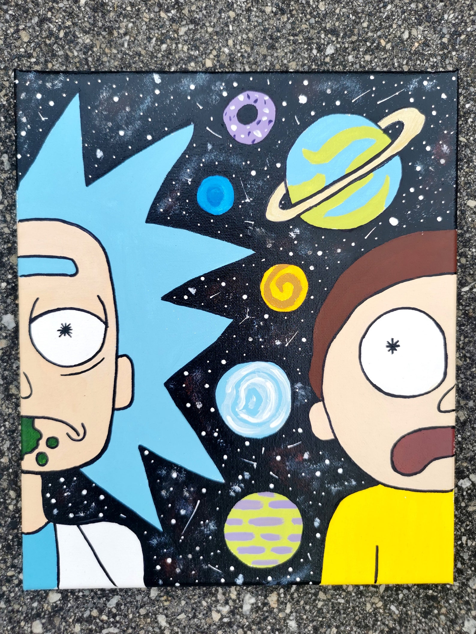 Rick and Morty original acrylic painting on canvas Etsy