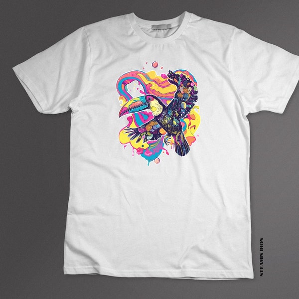 Trippy Top, Mens Top, Toucan Men's T-Shirt, Vibrant Psychedelic T-Shirt, Funny T-Shirt, Bird T-Shirt, Unique Gift for Him