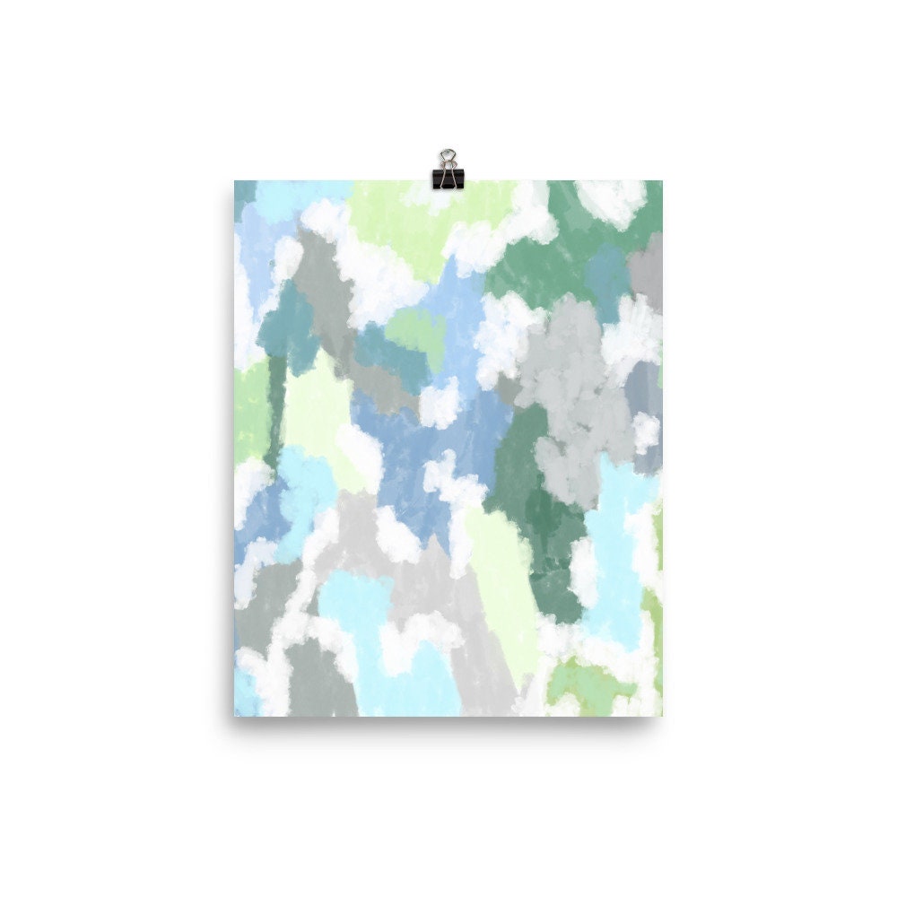 Blue Abstract Art Green Abstract Art Abstract Art Print | Etsy