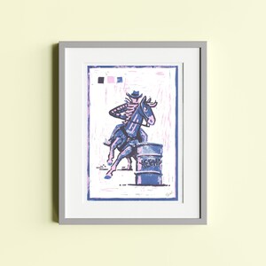 Stampa su lino Barrel Racer a 3 colori
