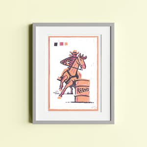 Stampa su lino Barrel Racer a 3 colori
