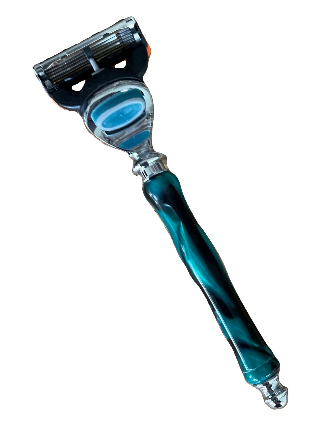 Handmade Acrylic Handle Safety Razor With GILLETTE FUSION5 Cartridge ...