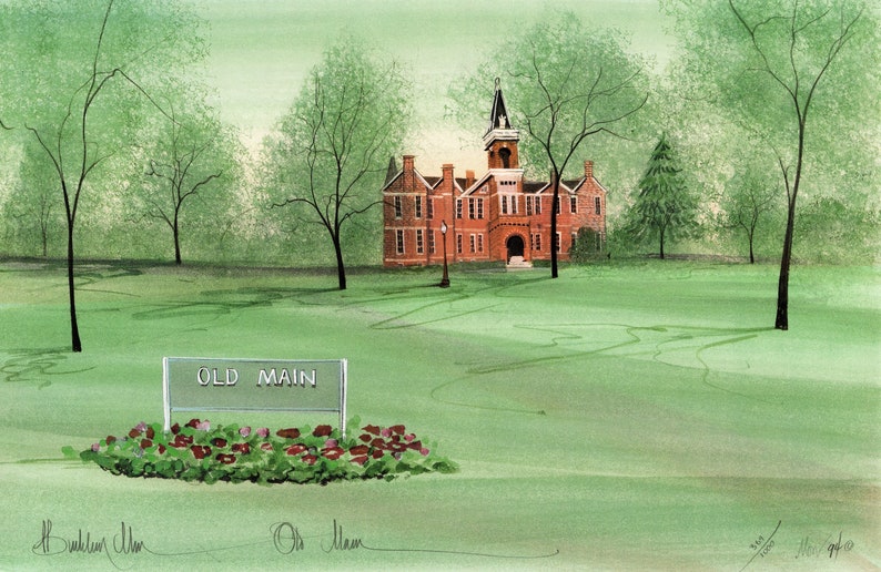 P. Buckley Moss Framed Rare Print 'old Main' Etsy