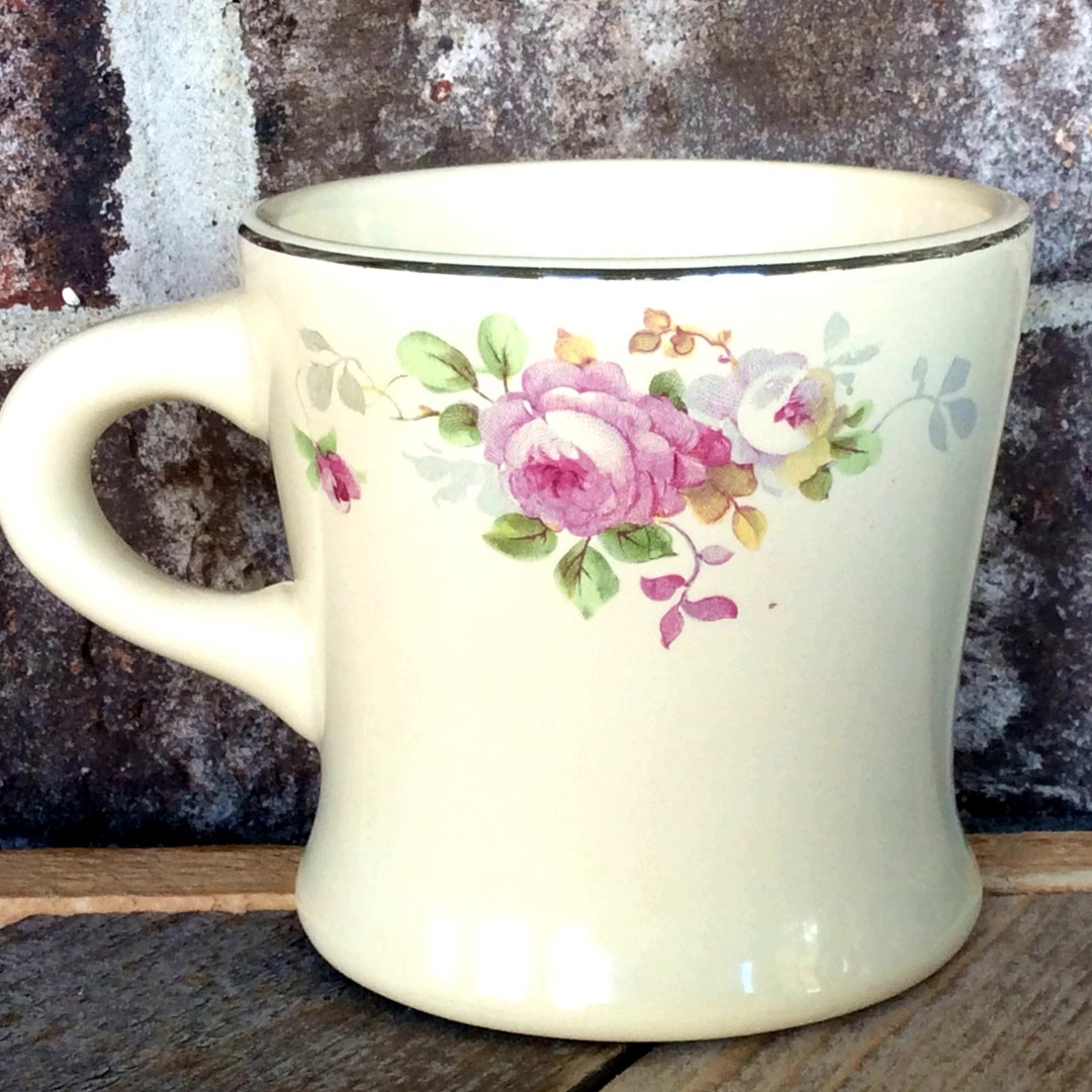 Ceramic Floral Design Coffee Cup Etsy
