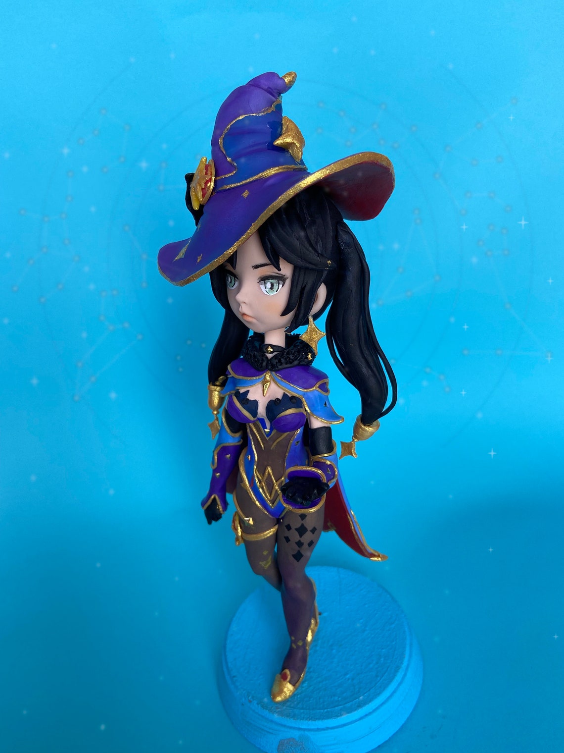Handmade Figure Mona From Genshin Impact. Mona Sculpture With - Etsy