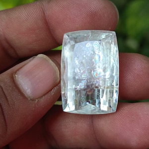 Rainbow Sunshine orthoclase edelsteen: natuurlijk geslepen kussen (27 x 19 x 11 mm)