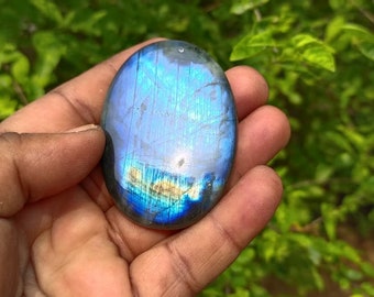 Blue Labradorite Cabochon: Natural Oval Gemstone for Jewelry Making
