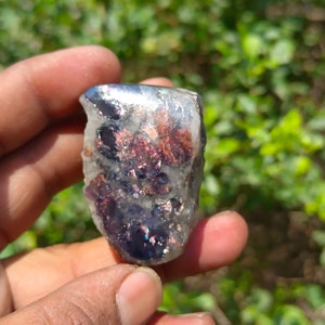 Natural iolite sunstone one side polish rough weight 250 carat shape rough size 44X30X25XMM