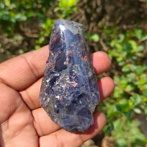 Natural iolite sunstone both side polish rough weight 344 carat shape rough size 74X39X18XMM