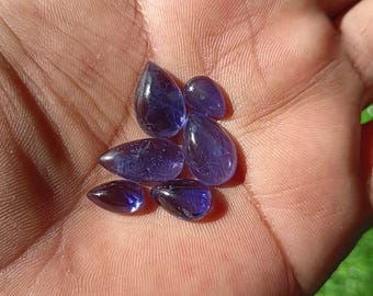 Natural Iolite Sunstone Cabochon Lot: Mix Shape Gemstones (20 Carat)