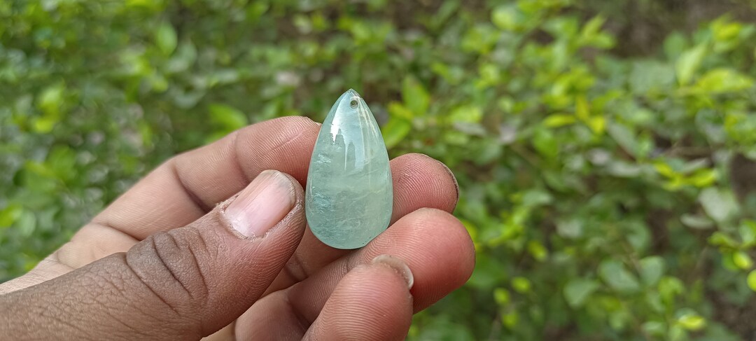 Drope 1 Piece Natural Aquamarine Drope Shape With Drilling 54.5 Carat Size ...