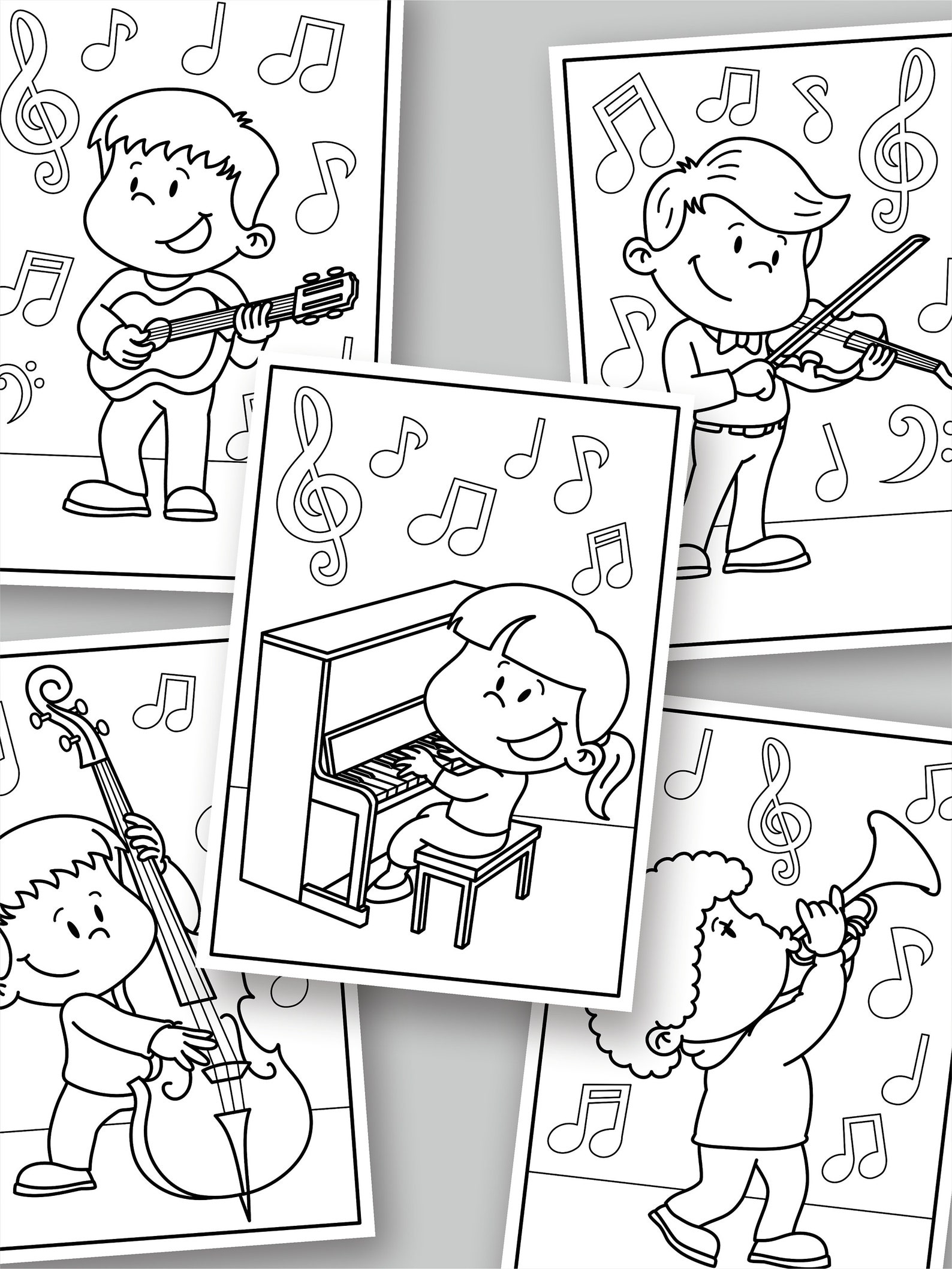 Musician Kids Coloring Pages volume 2 | Etsy