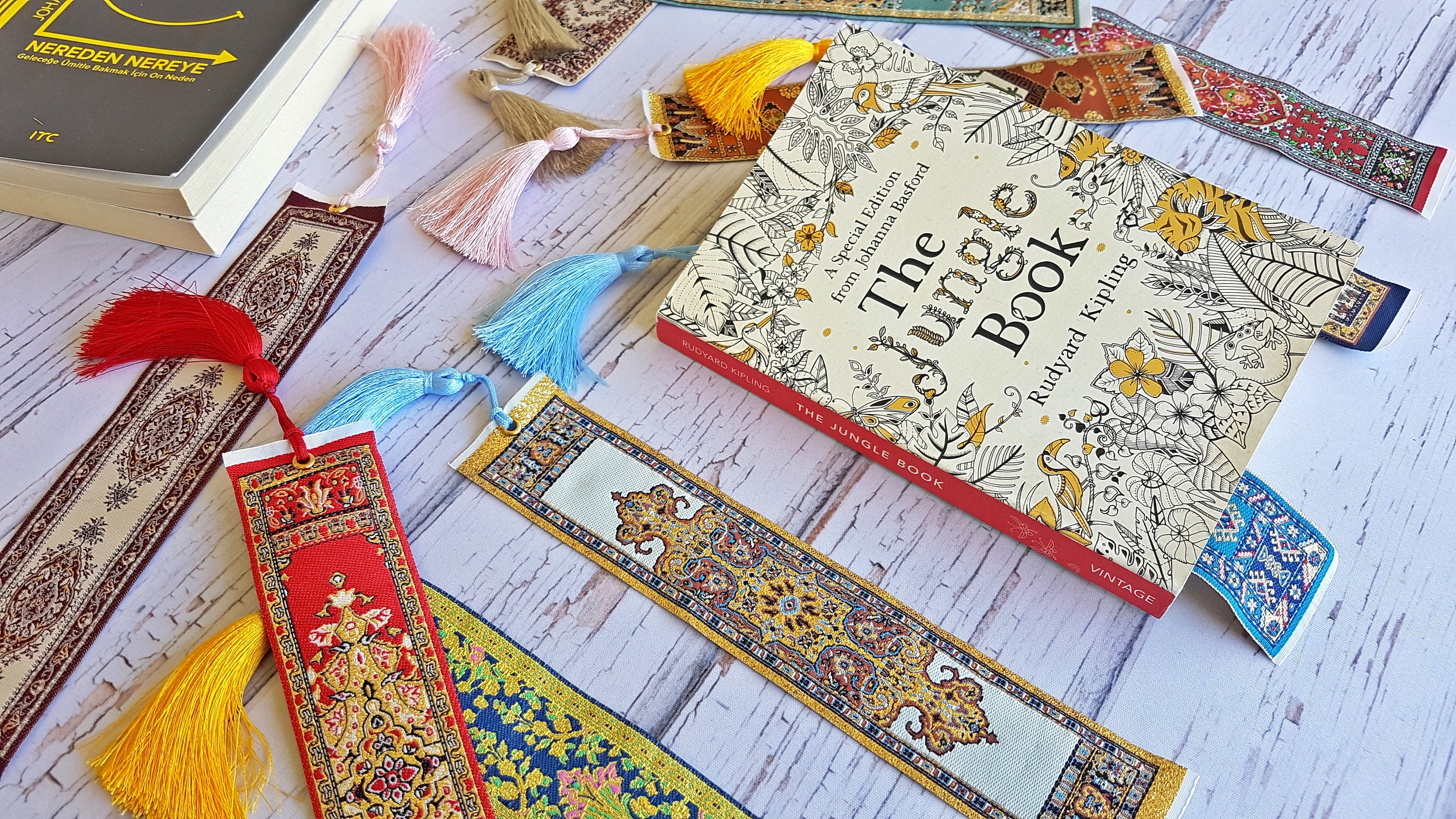 Woven Rug Bookmark Bookmark Set Bookmarks With Tassel Small Etsy