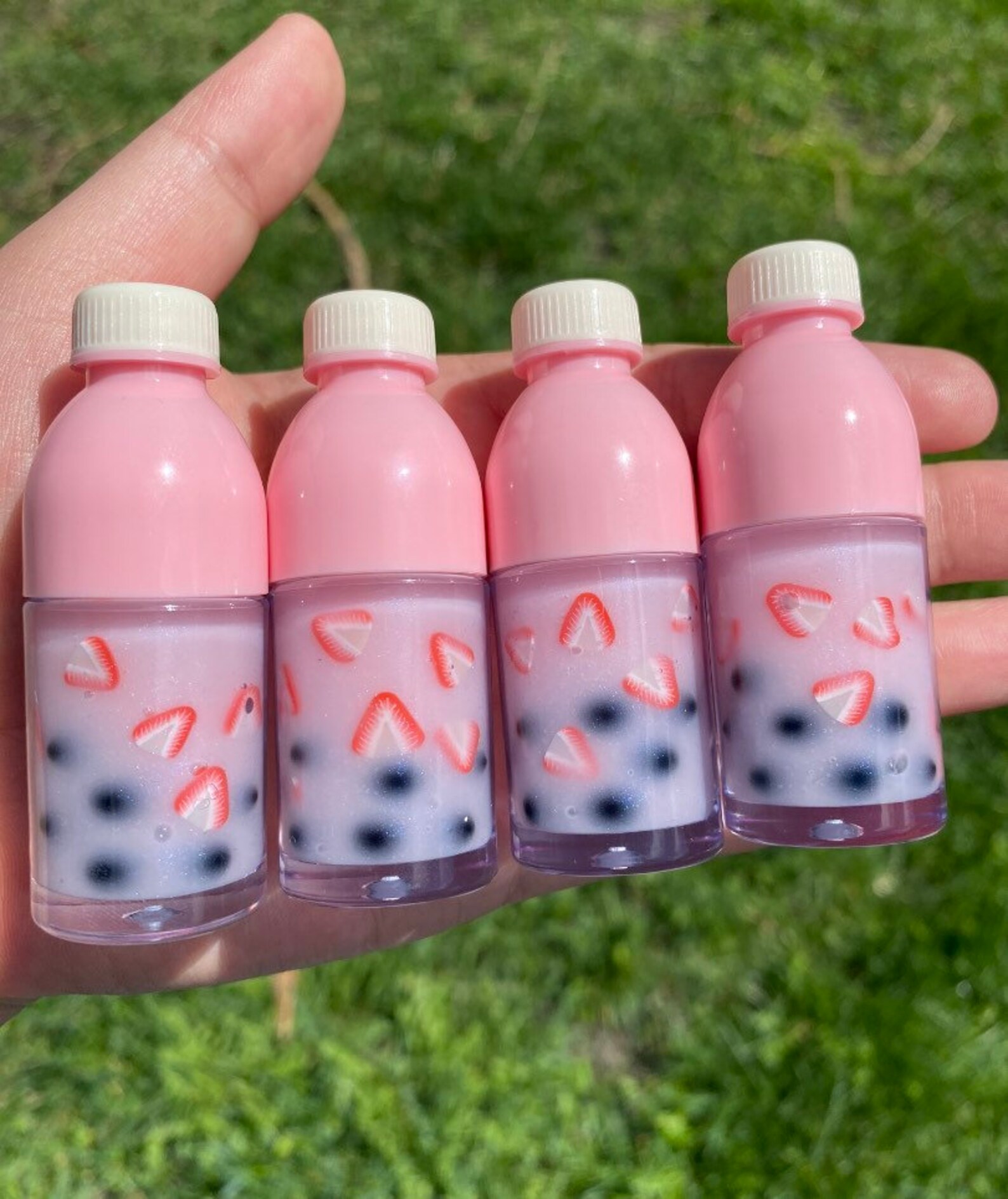 Strawberry Boba Lipgloss Etsy