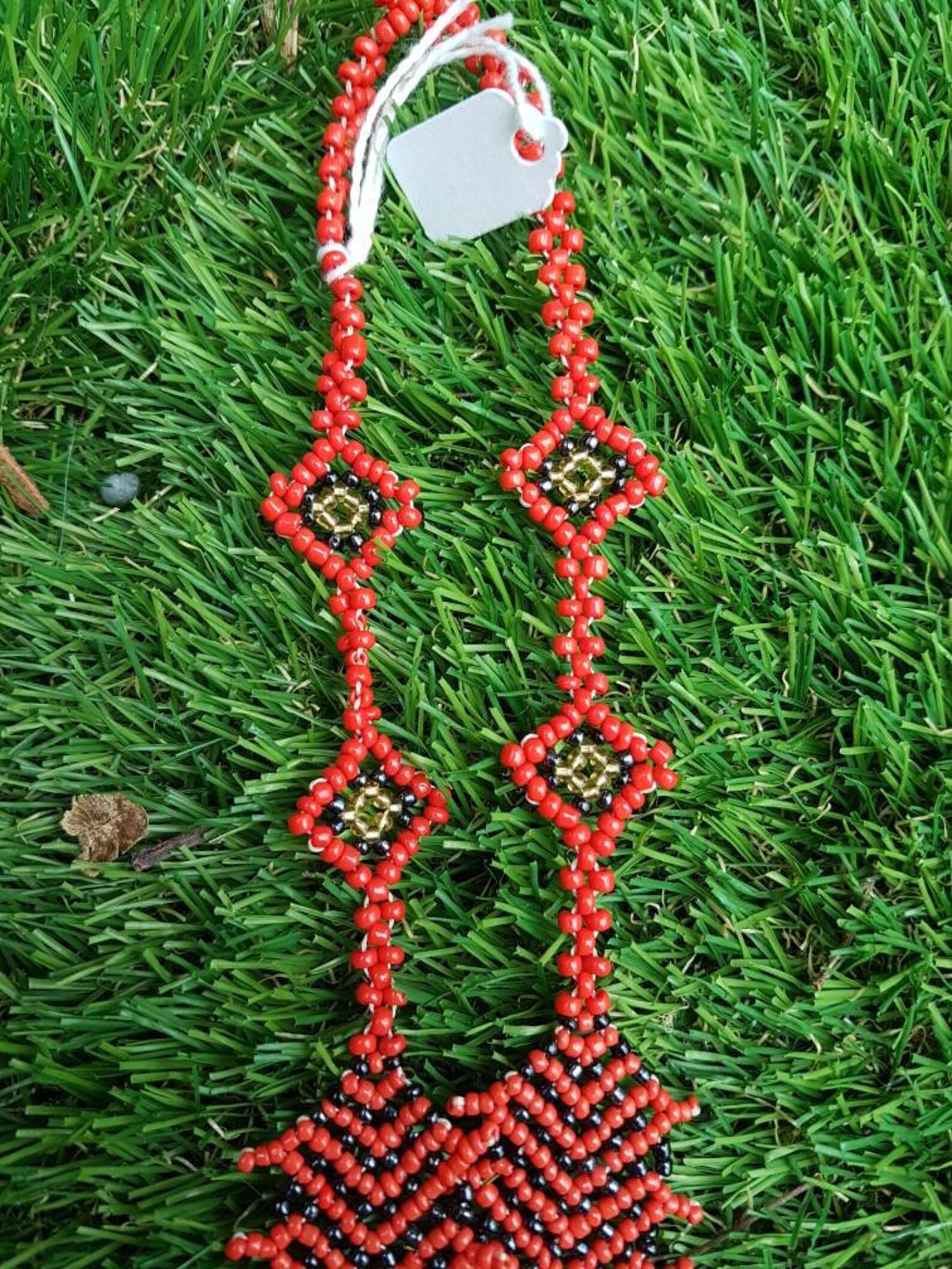 Beaded Floral Jungle Necklace Brazilian Rainforest Tribe Etsy UK