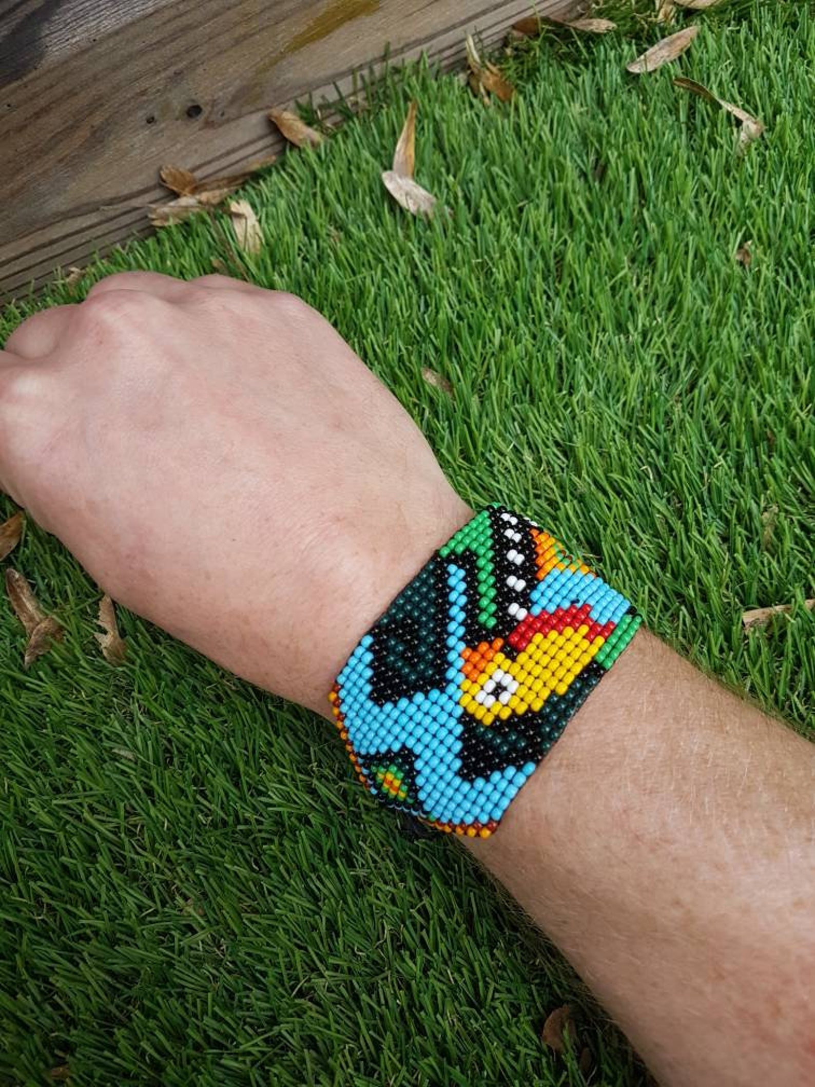 beaded tie bracelet