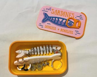 Sardines Jewelry Travel Case 3D Printed