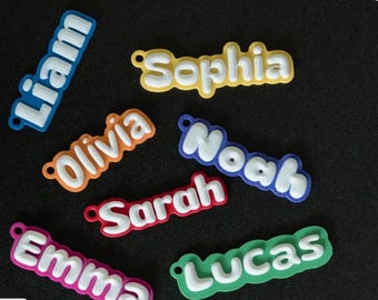 Double Bubble Keychain Customizable Name 3D Printed