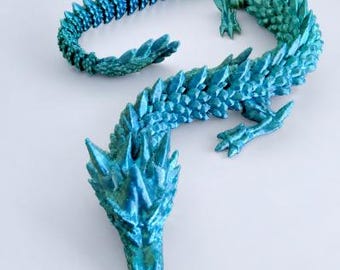 Articulated Dragon – 3D Printed Flexi Dragon – Handmade Fantasy Toy & Collectible