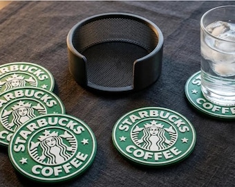 Coffee Lover - Starbucks Coasters 4 Piece and Holder