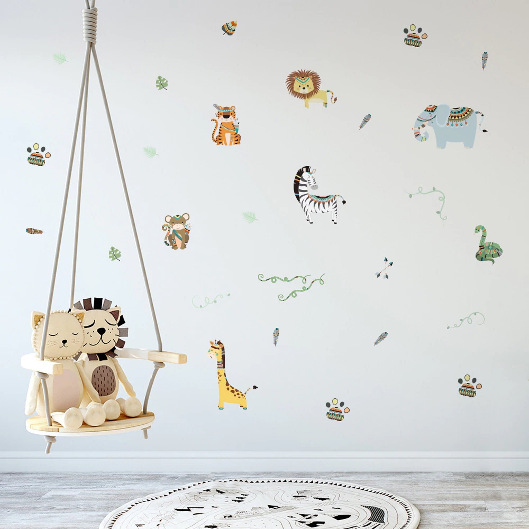 Funny Animals Indian Tribe Wall Stickers for Kids Rooms Home - Etsy Funny Animals Indian Tribe Wall Stickers for Kids Rooms Home - Etsy