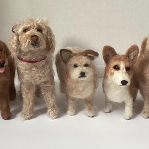 Custom pet cat/dog needle felt sculpture replica memorial gift 4-7 inches