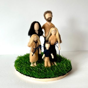 Needle Felted Family Portrait Sculpture Figure Dolls Custom Anniversary Mother&#39;s Valentine&#39;s Day Gift Personalized